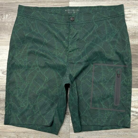 Mack Weldon Green Patterned Swim Board Shorts - Picture 1 of 9